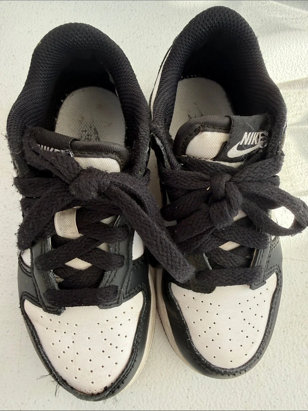 Nike Kids Black and White Lace-Up Sneakers
